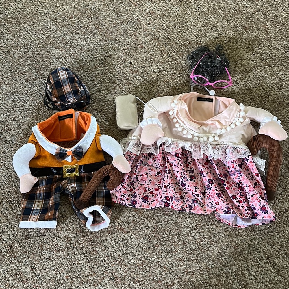Grandma and grandpa dog Halloween costumes